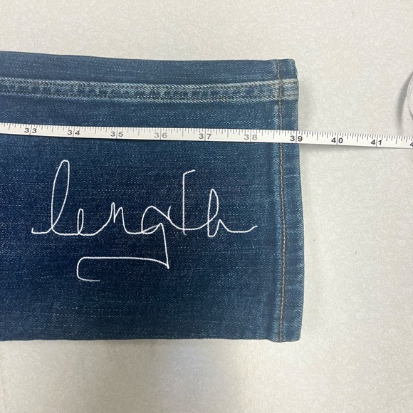 **LIKE NEW**Madewell Indigo Denim Jeans with Brown Leather Patch - Picture 10 of 11